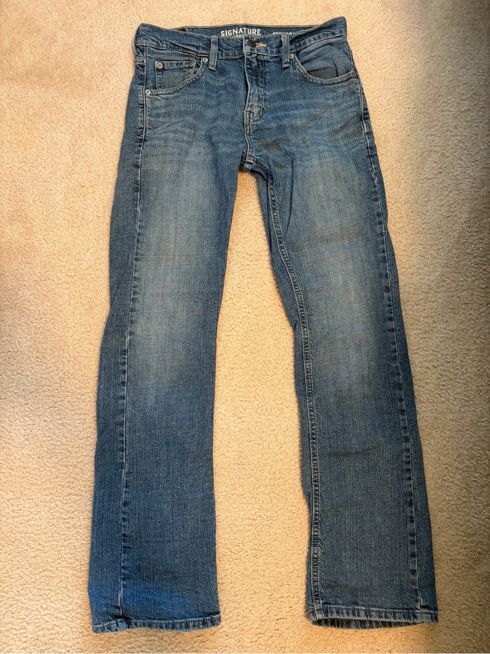 Signature Men’s Blue Straight-Leg Jeans